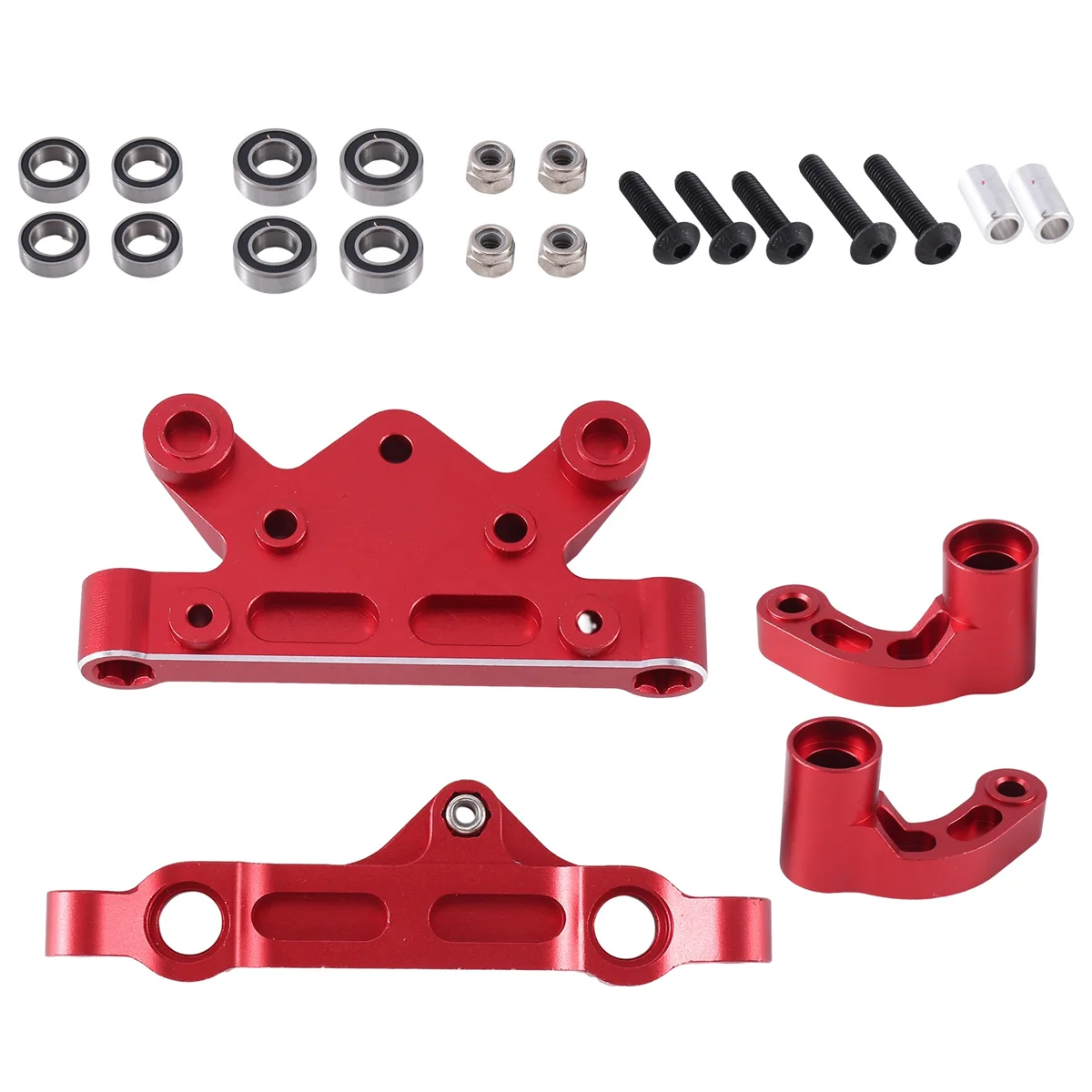 Metal Steering Assembly Set for 1/5 Arrma KRATON 8S Outcast 8S KRATON EXB Roller Upgrade Parts Accessories,Red