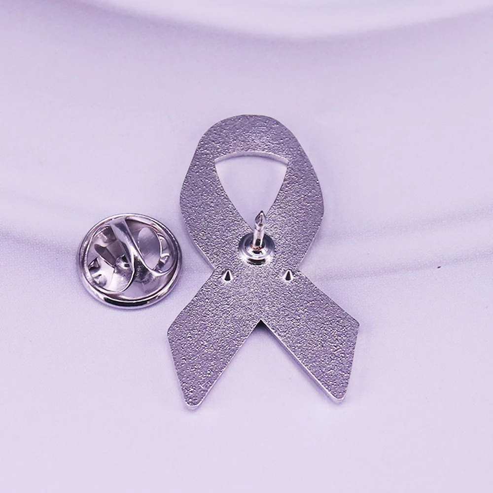 Yellow Ribbon Brooch Yellow Neuroblastoma Awareness Pin Gold Ribbon Brooch Alloy Cancer Awareness Pin For Childhood Cancer
