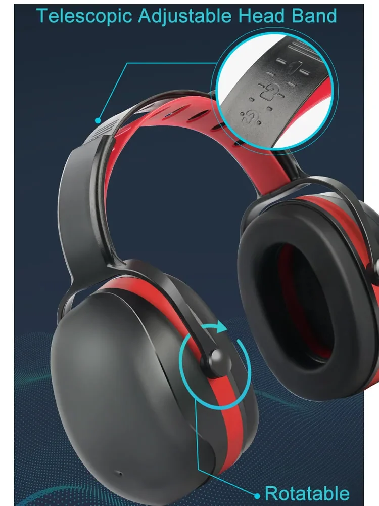 Adjustable Anti-Noise Earmuff Head SNR-35dB Noise Reduction Ear Protector For Work Study Shooting Woodwork Hearing Protection