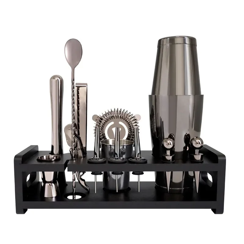 304 stainless steel cocktail shaker, Boston wine martini shaker, bartender beverage party bar kit and stand