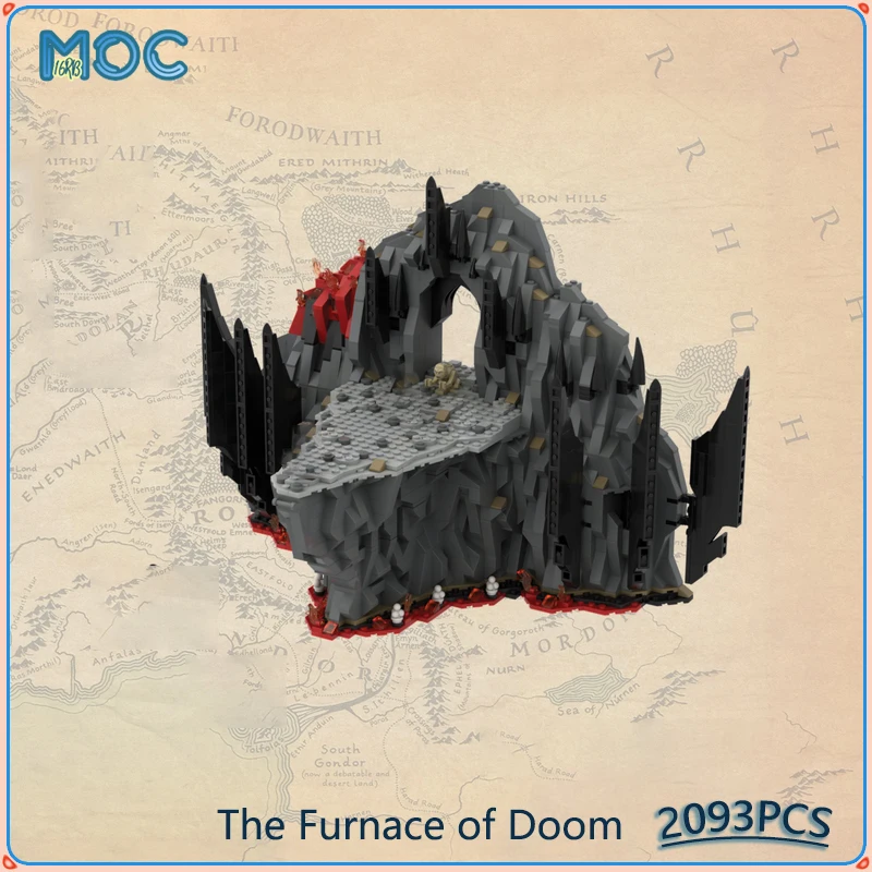 Furnace of Doom or Forbidden Pool or Fall of Osgiliath Architecture Model MOC Building Blocks Assemble Bricks Ring Toys Gift