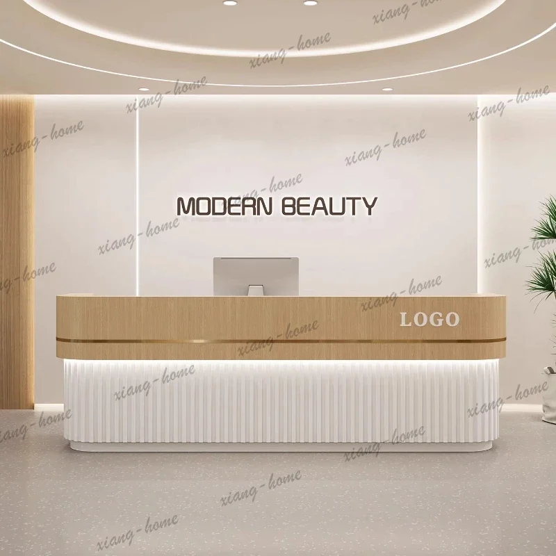 LS.Minimalist Organizers Mostrador Trendy Furniture Modern Luxury Cashier White Beauty Reception Desks Long Design Reception Des
