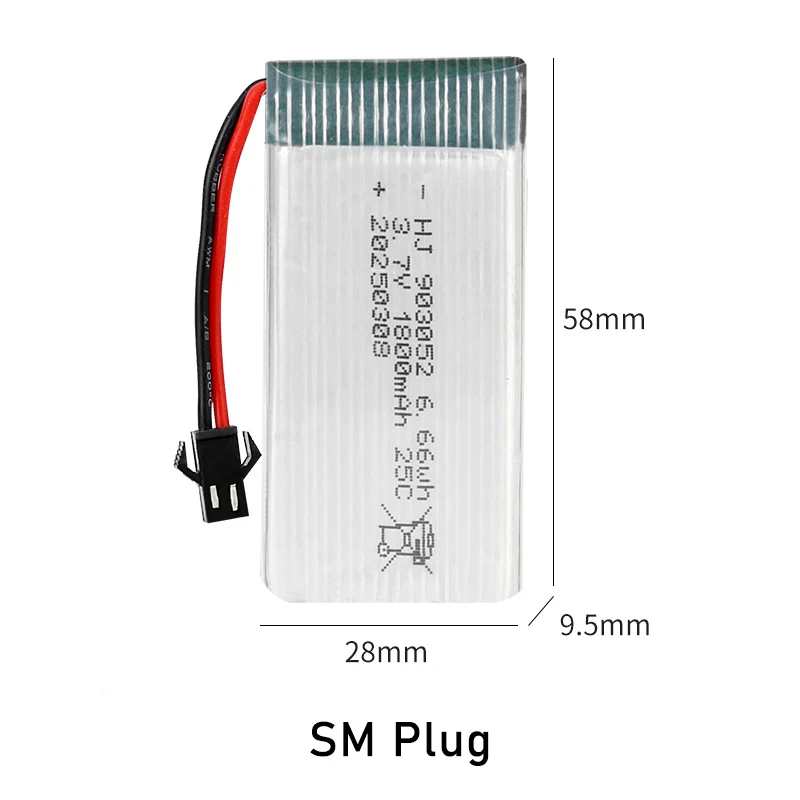 903052 3.7V 1800mAh 25C Lipo Battery for RC Drone Quadcopter SYMA Aircraft Helicopter Toy Spare Parts Rechargeable Power Cell