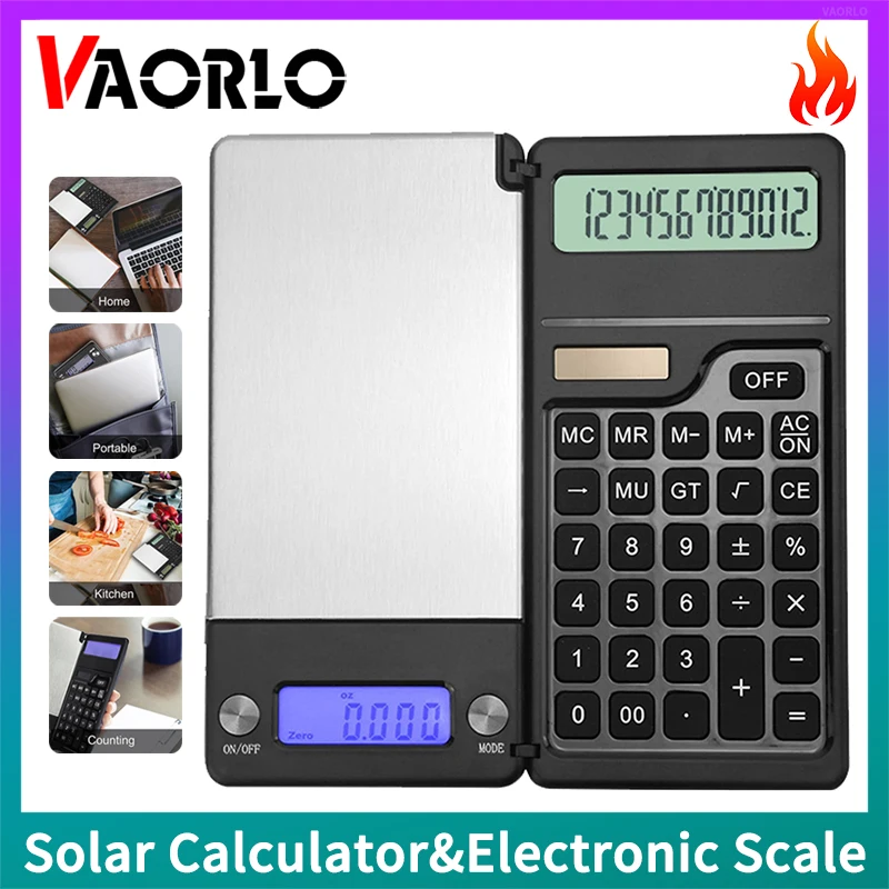 display lcd balanca eletronica em 12 digitos calculadora solar pequena cozinha comida bandeja de pesagem dobravel 01g1kg 01