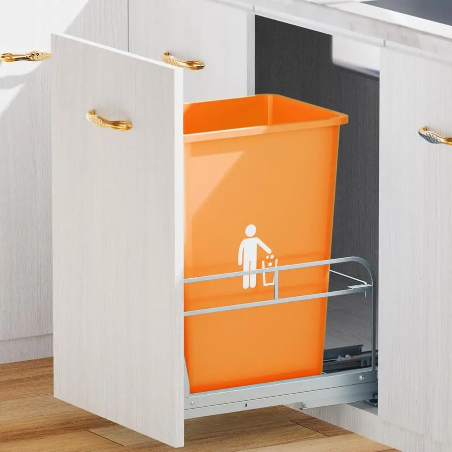 

Pull Out Trash Can Under Cabinet with SoftClose Slides,Garbage Can Not Included,Heavy Duty Under Sink Trash Can Kit for Kitchen,