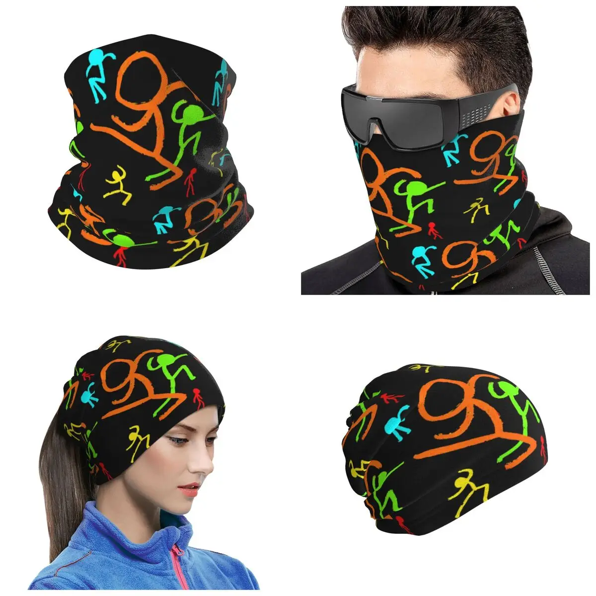 Alan Becker Five Stick Figures Bandana Neck Cover Printed Wrap Scarf Riding Headwear Unisex Adult Winter