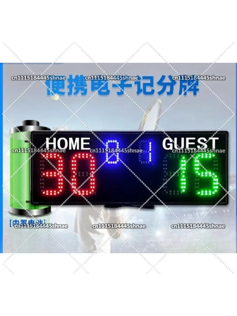 LED Electronic Scoreboard for Basketball & Tennis, Match Countdown Timer with Referee Control