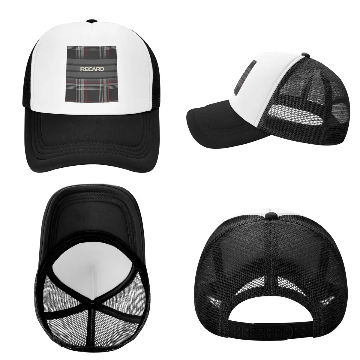 Tartan Plaid Recaros Cap Fashion Mesh Baseball Caps Adjustable Hat Hip Hop Summer Unisex Baseball Hats