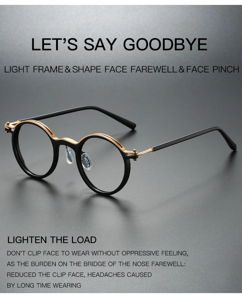 2026 Neue Retro-Presbyopie-Brille mit rundem Rahmen, Anti-Blaulicht, für Herren, Business-Stil, hochwertige Lesebrille – Detail 2