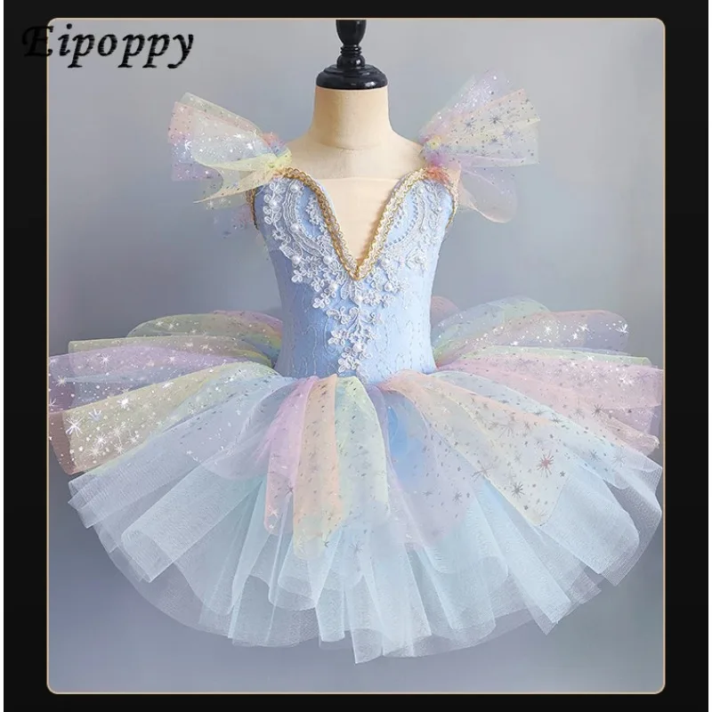Gonna da danza classica, gonna corta da ragazza, costume da ballo per bambini, costume da piccolo cigno, gonna corta da balletto, abito in pizzo