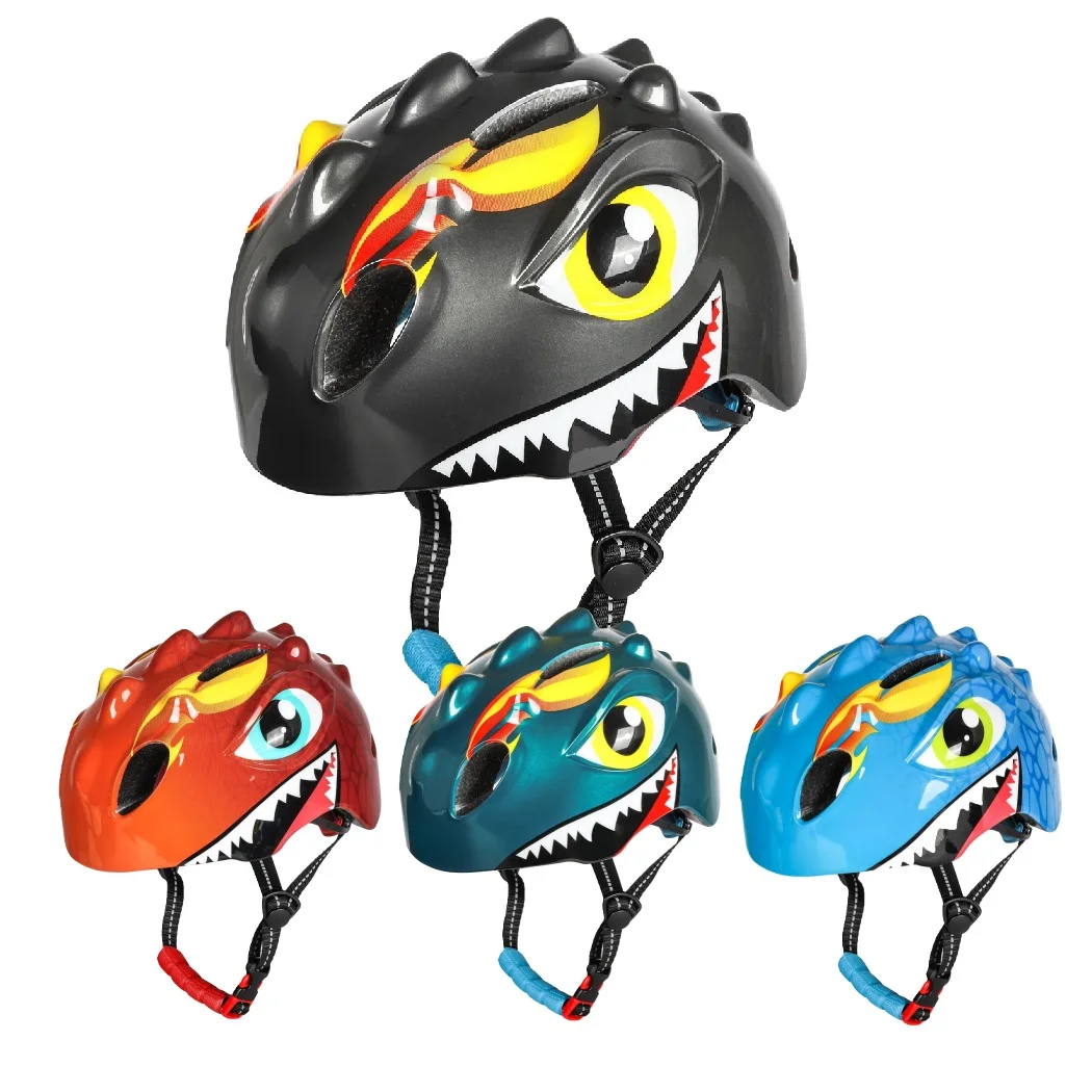 Kid Cute Cartoon Dinosaur Bicycle Helmet Child Sports Breathable Anti-Fall Safety Protection Balance Bike Roller Skating Helmets