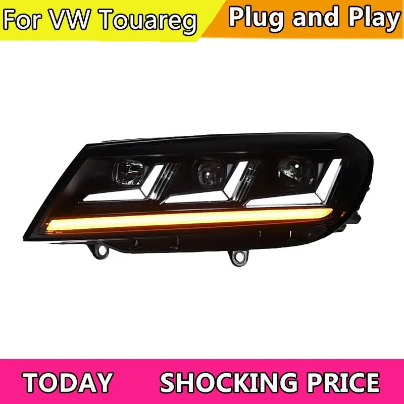 

2 шт. автомобиль для Volkswagen Touareg светодиодные фары 2016-2018 Touareg светодиодные дневные ходовые огни «ангельские глазки» опции фары