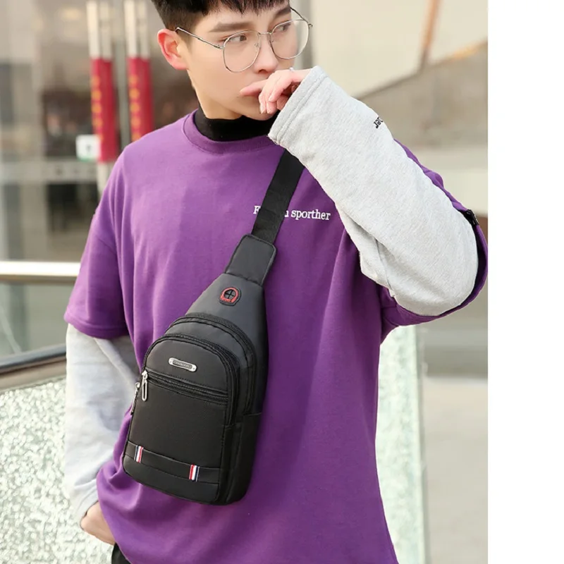 Xierya Men Crossbody Bag Simple Storage Bag for Travel Outdoor Small Black Messenger Bags Coffee Shoulder Bag Solid Color Pocket