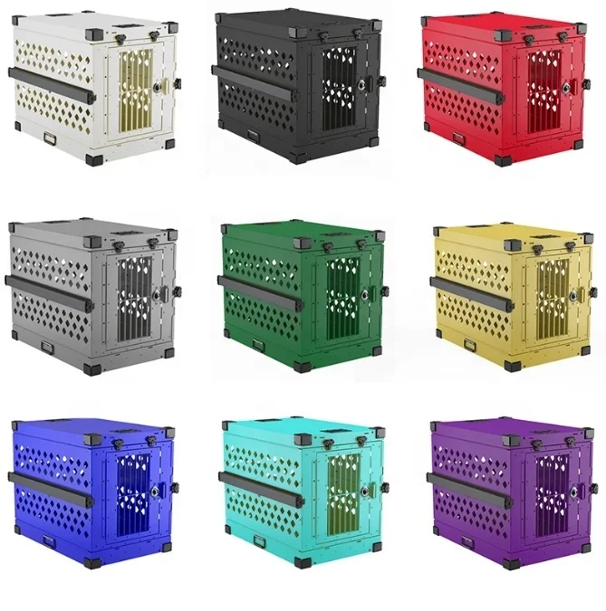 New Transport Tool for Luxury Dogs in Aeronautical Aluminum, Large, Folding, with Reinforced Ventilation and Wheels