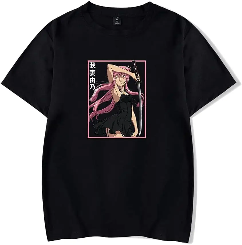 Anime New T-Shirt The Future Diary Merch Casual Short Sleeved T Shirt Unisex Tee