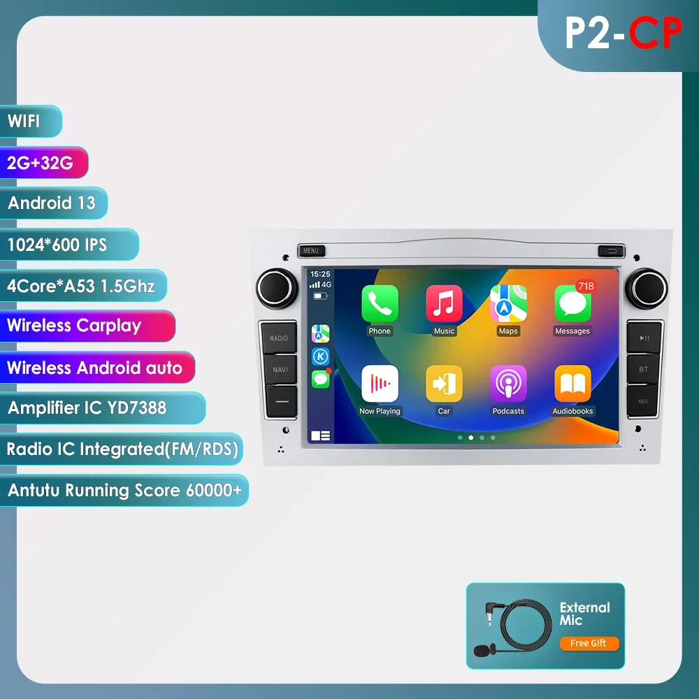 2din Autoradio Android Voor Opel Astra H Corsa C D Vauxhall Vectra Antara Zafira Vivaro Meriva Combo Signum Carplay Multimedia