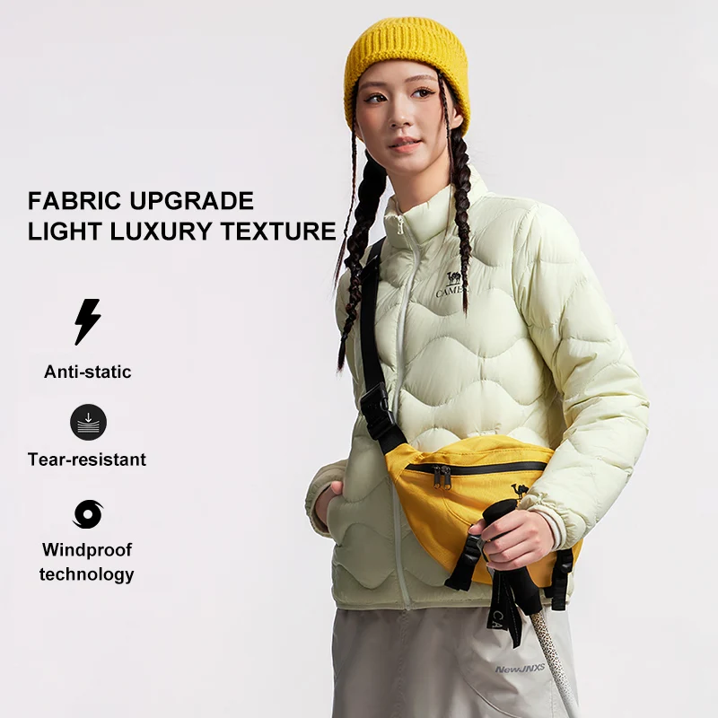 GOLDEN CAMEL Outdoor Down Jackets Men's and Women's Lightweight High-loft Warm Windproof Anti-static Jacket for Men Winter Coats