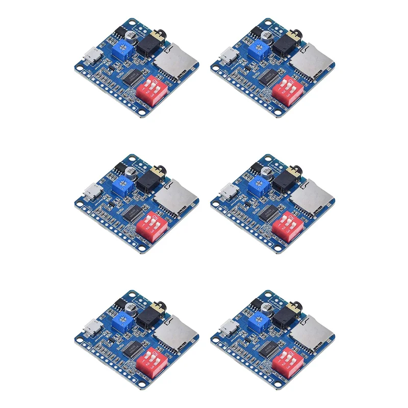 【THANKSGIVING DAY】6X DY-SV5W Voice Playback Module For MP3 Music Player Voice Playback Amplifier 5W SD/TF Card Integrated UART I