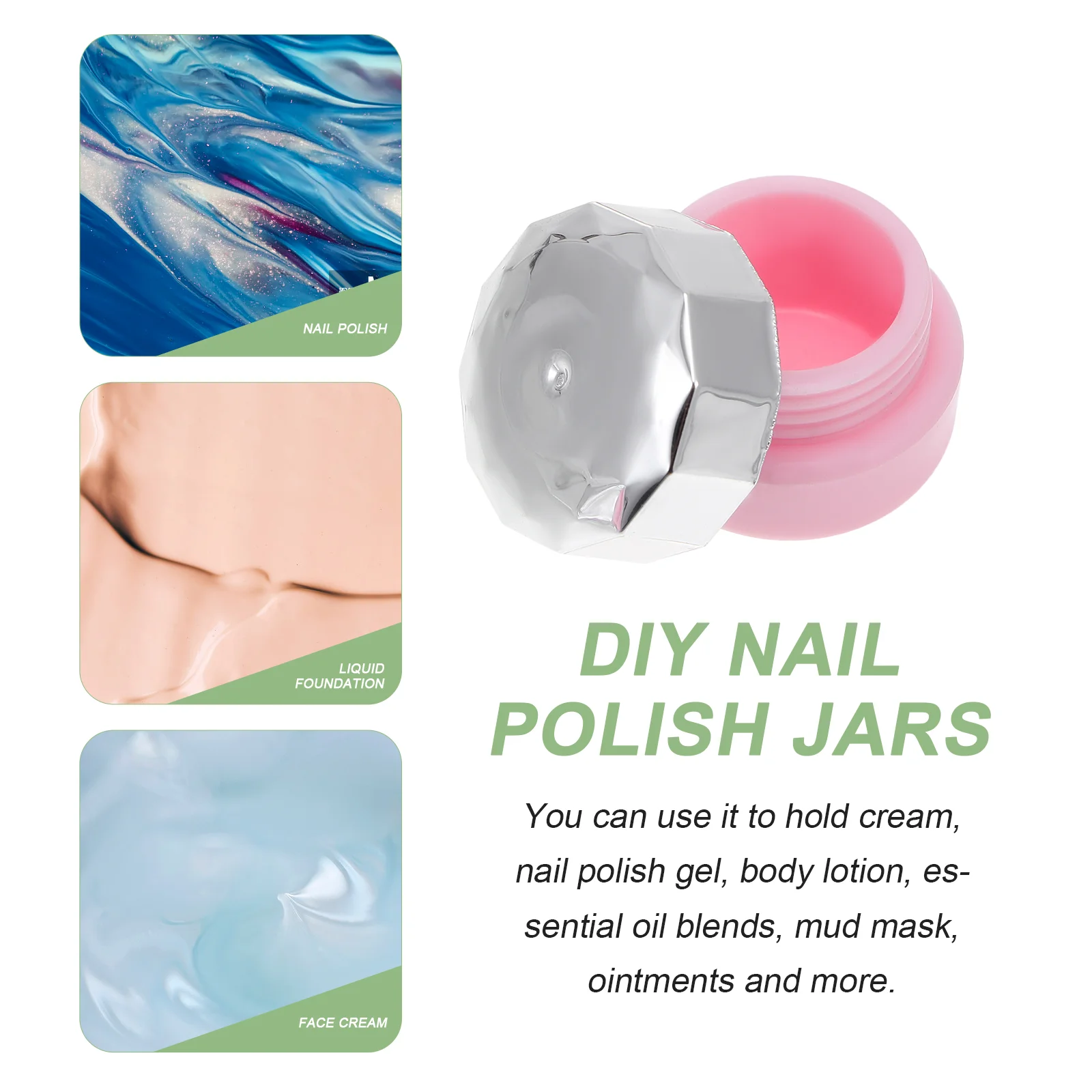 4 Pcs Nail Polish Bottle Samples Jars Gel Glue Container Cream Storage Mini Plastic Cosmetics