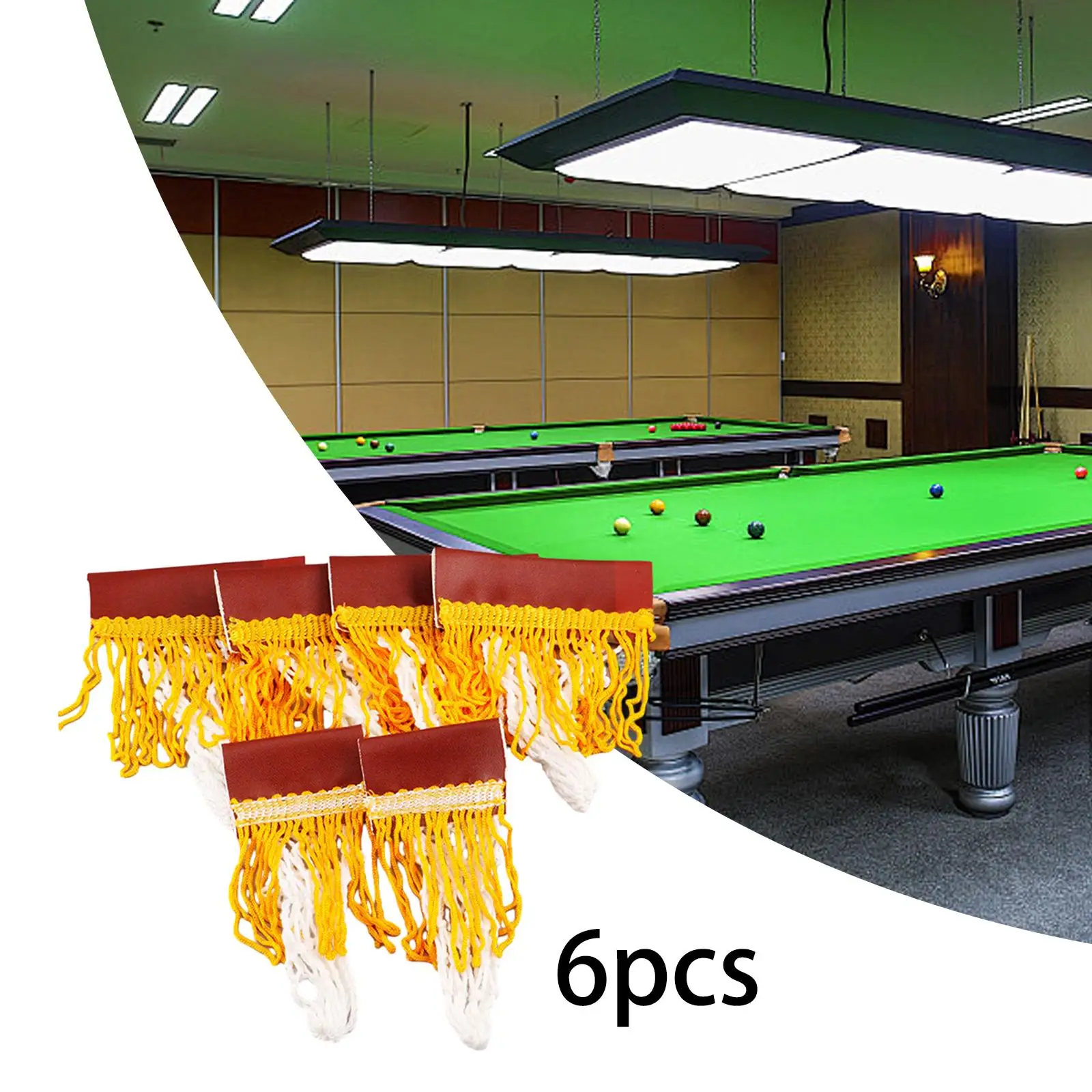 

6 Pieces Pool Table Pocket Billiard Pocket Billiard Accessories Heavy Duty Snooker Balls Basket Drop Basket Billiards Net Bag