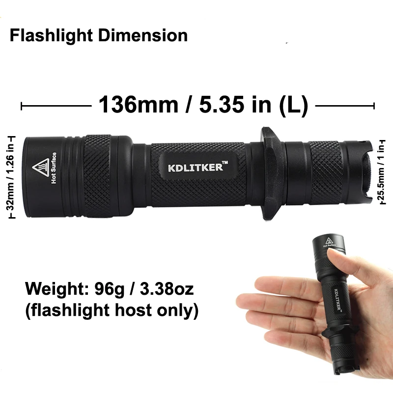 KDLITKER E6 P6 Style 18650 Flashlight Host
