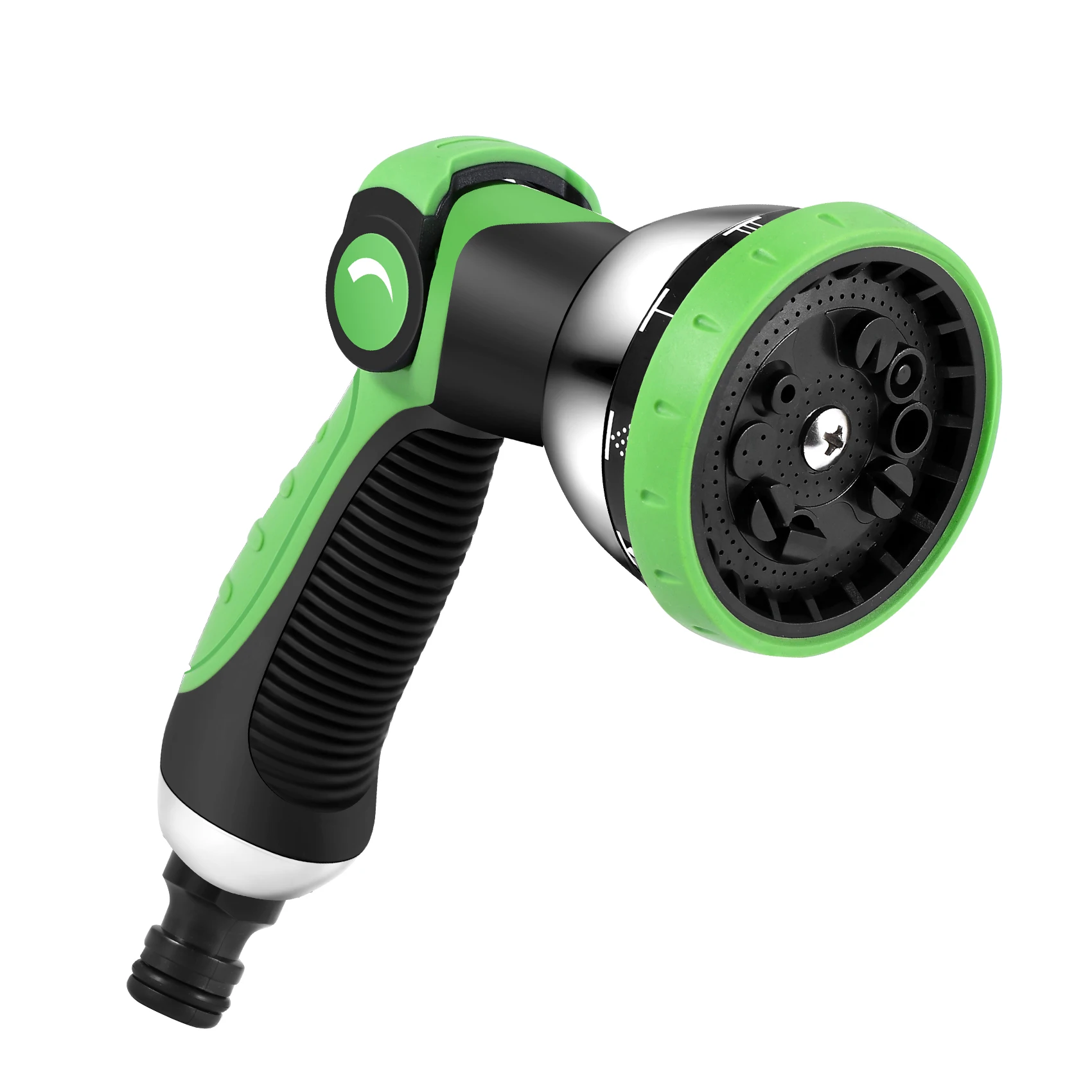 ABKW-Garden Hose Nozzle Spray Nozzle 10 Hose Thumb Control On Off Valve Water Multifunctional Green