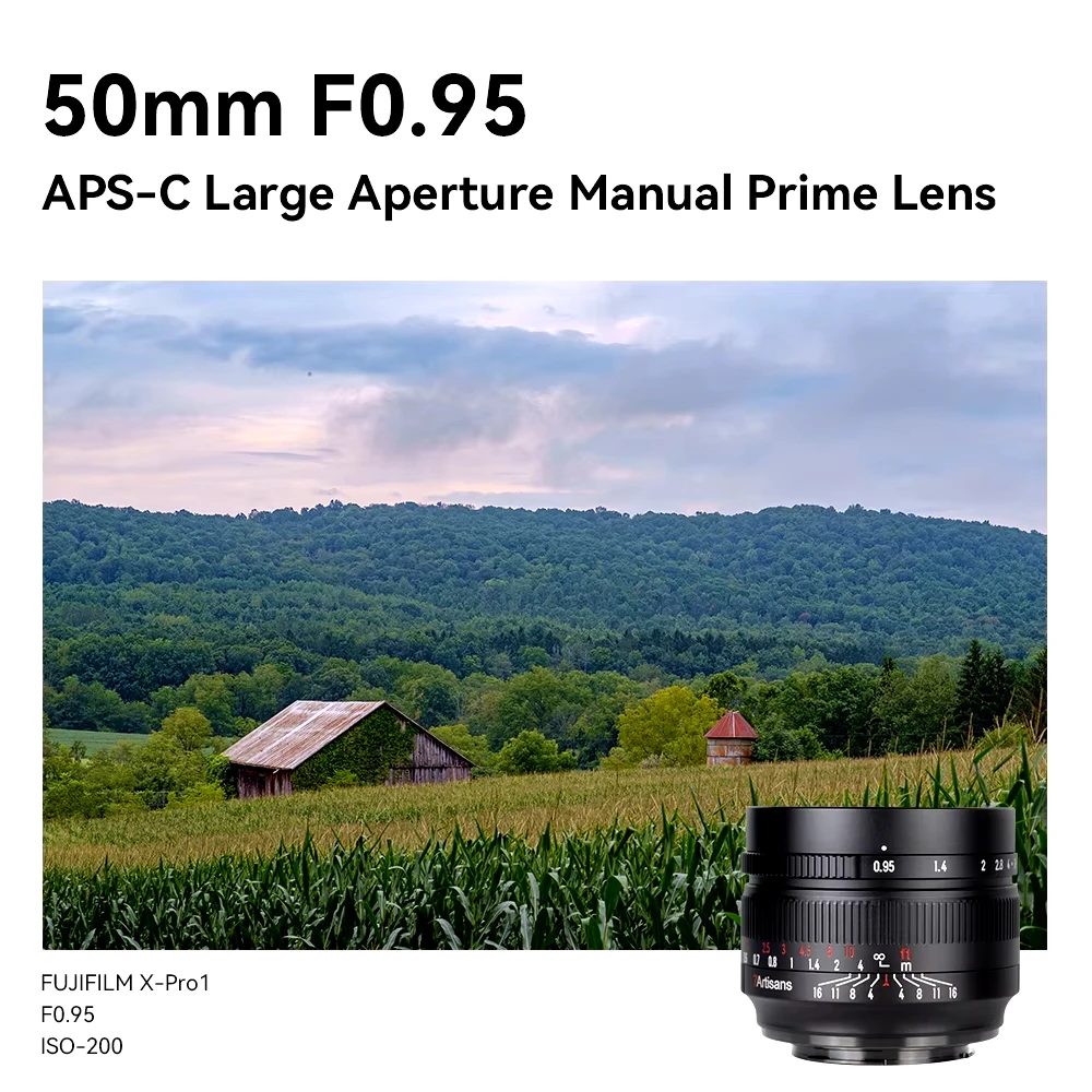 7artisans 50 мм F0.95 с большой диафрагмой APS-C и ручной опорной линзой для Lumix G85 Olympus и Panasonic M4/3 E-PL1/E-PL2 E-M10 GH1/GH2