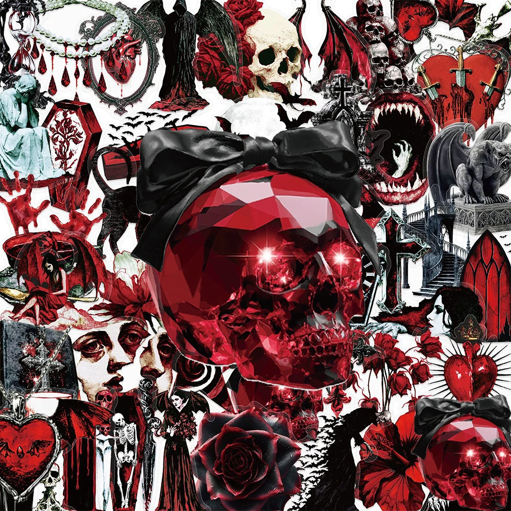 10/30/50pcs Retro Horror Vampire Stickers Cool Gothic Graffiti Decals DIY Scrapbook Guitar Laptop Helmet Waterproof Sticker Toys