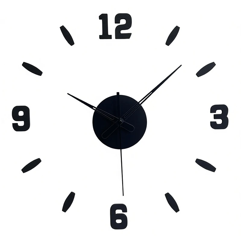 EVA Numbers Wall Clock DIY 3D Stereo Digital Clock Self Adhesive Frameless 40cm Diameter Quartz Clock Home Wall Decor