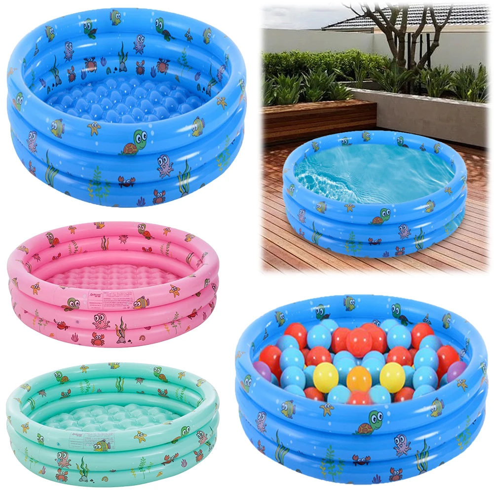 Inflatable Swimming Pool Blow-Up Pool PVC Thickened Swim Pool 51.2x13.7in Kids Inflatable Pool for Outdoor Garden Backyard