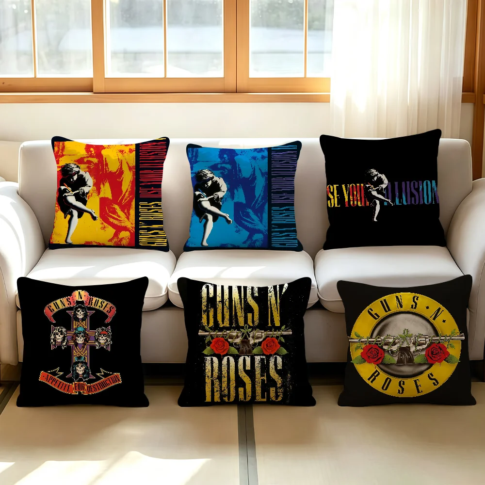 Band G-Guns N R-Roses cushion cover Comfortable Decorative For Bedroom Living room Dormitory Picnic and Holiday Decoration