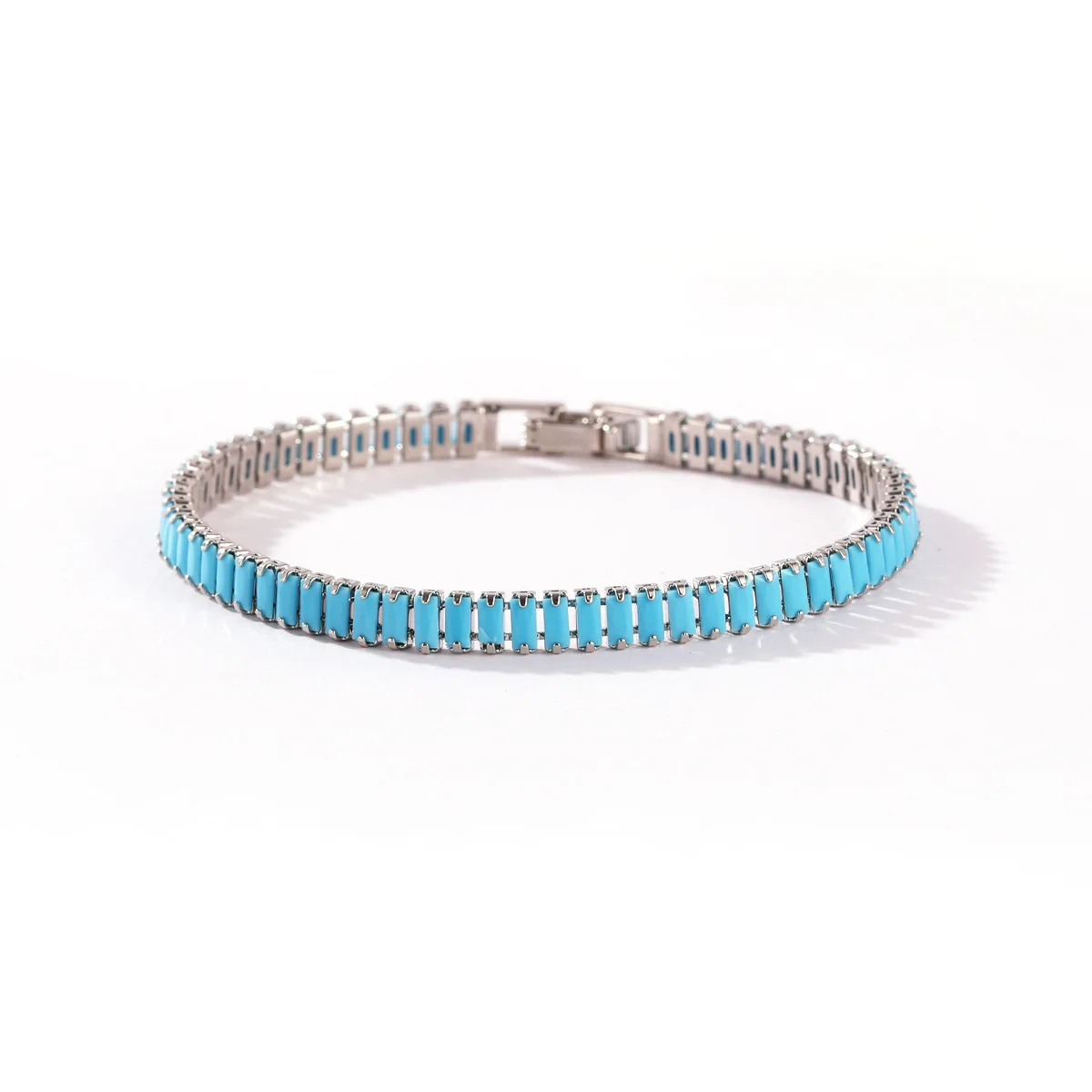 New S925 Ethnic Style Turquoise Niche Selected Fresh Bracelet Women's Vacation Versatile Accessory
