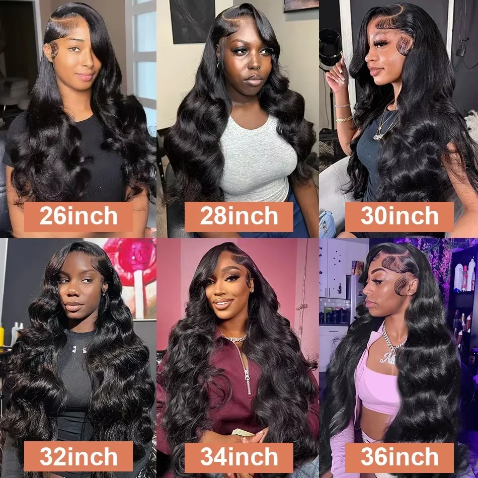30 32 Inch Full Head Body Wave Bundles 100% Raw Human Hair Weaving Virgin Hair Extensions 1 3 4 Pcs Natural Black Color Double Weft Remy Hair Thick Full Ends Hair Bundles image 8