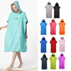 Toalha Poncho adulto com capuz, toalha de praia sem mangas, wetsuit portátil de microfibra, secagem rápida, super macia para surfistas, nadadores