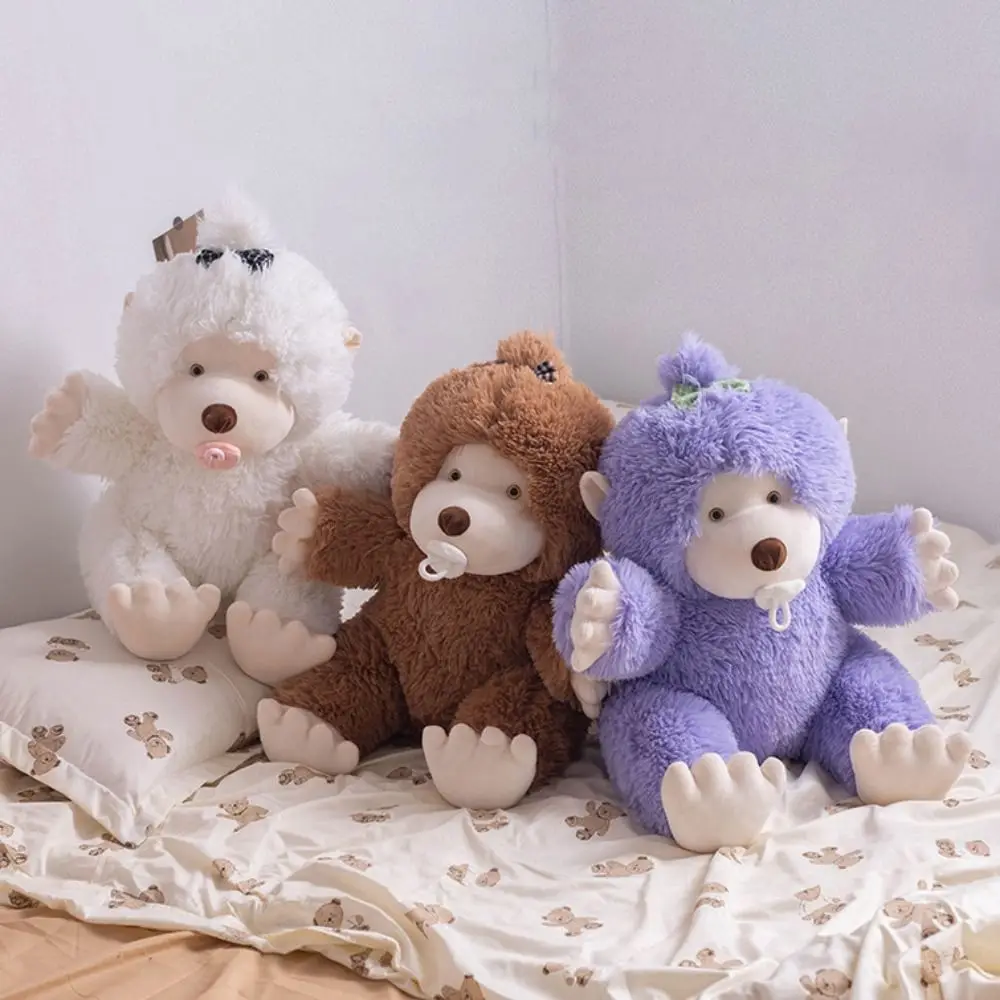 

Comfortable Fluffy Pacifier Monkey Plush Toy PP Cotton Stuffed Monkey Stuffed Doll Soft Kawaii Animal Monkey Doll Party Decorate
