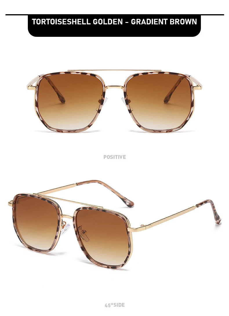 Retro Piloten-Sonnenbrille für Männer und Frauen Klassische Metall-Polygon-Sonnenbrille Modische Tägliche Dekorative Schattierungen Fahrbrillen – Detail 12