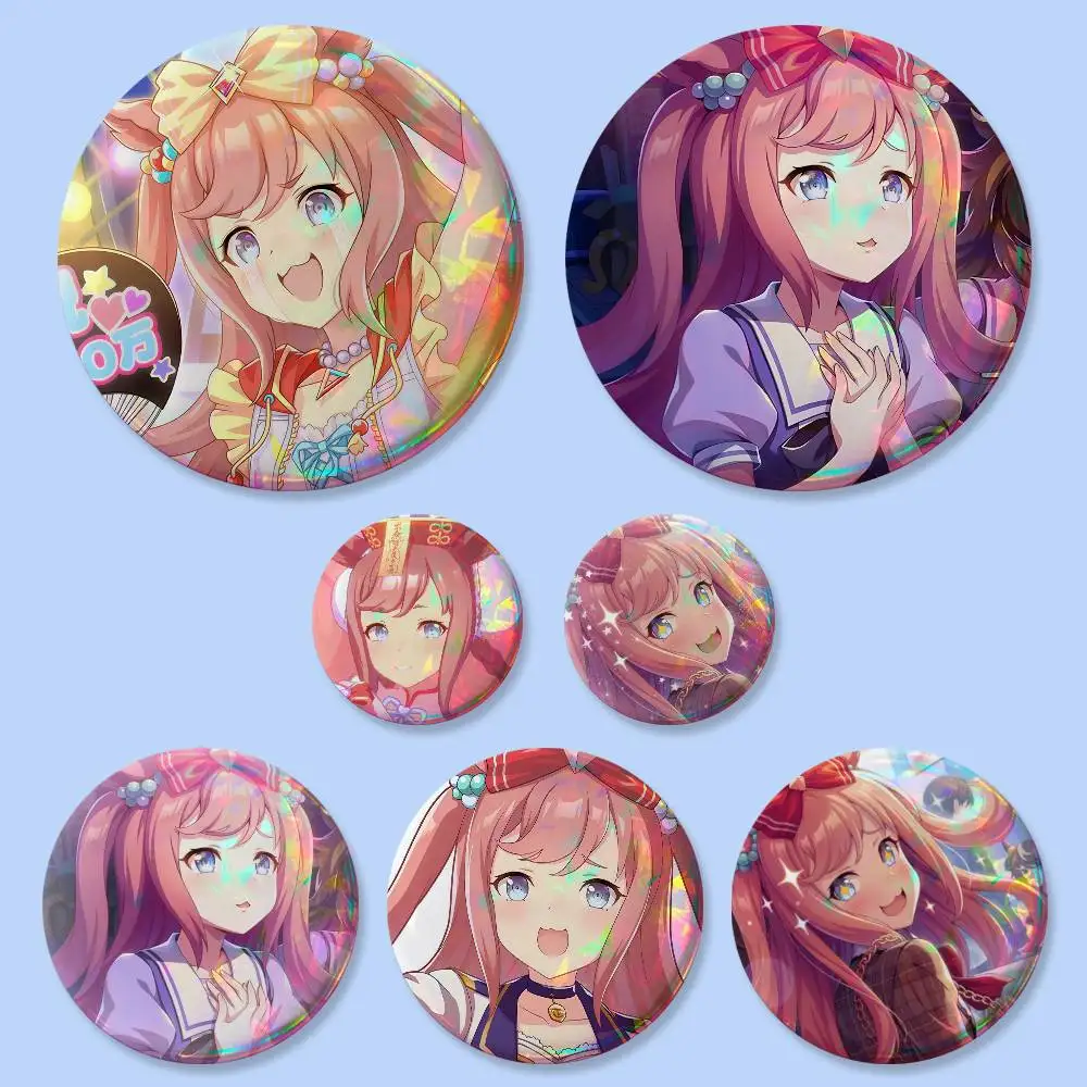 Cute Girl Agnes Digital Anime Umamusume Badges Button Round Creative Pin Brooch Badge Bag Decor Accessories Fans Friends Gifts