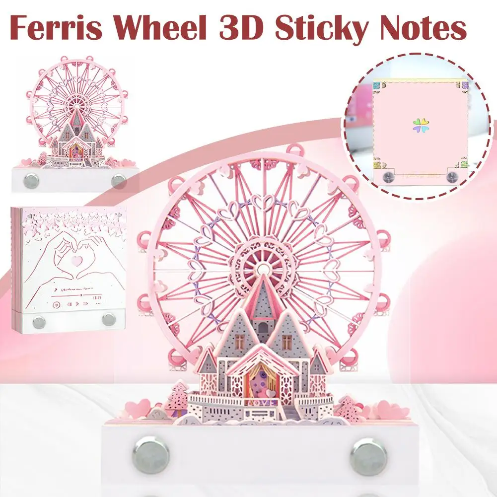 Ferris Wheel Three-dimensional Sticky Note Paper Castle Model Business The 2024 Year Of Gifts 3d Dragon Carving Paper Calen I7n0