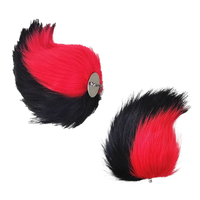 Anime Radio Demon Red Black Tail Cosplay Alastor Props Faux Fur Tails Plush Fox Cat Accessories Gifts