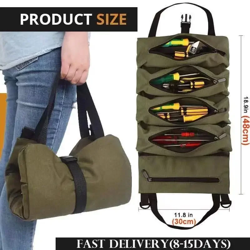 Multi-Purpose Tool Bag High Quality Professional Multi Pocket Hardware Tools Pouch Roll UP Portable Small Tools Organizer Bag