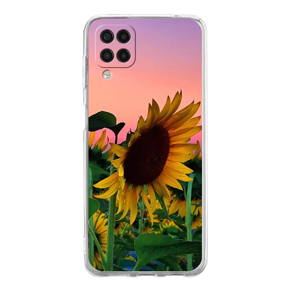 Pretty Sunflower Phone Case For Samsung Galaxy A51 A71 A21S A12 A11 A31 A41 A03S A13 A33 A73 A53 A52 A32 5G A23 Soft Clear Cover