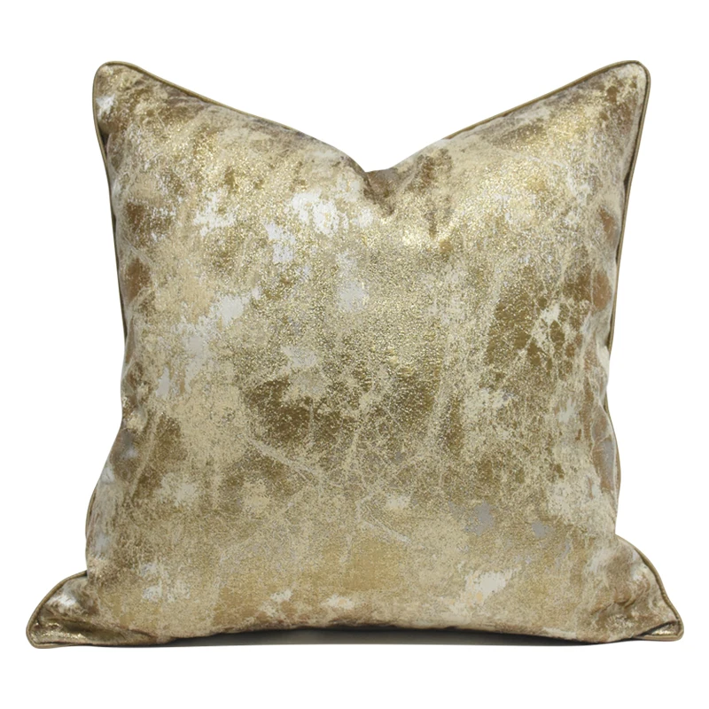 Luxury Navy and Gold Throw Pillow Covers, Modern Abstract Splash Pattern Decorative Cushion Covers for Sofa, Bedroom, Home Decor