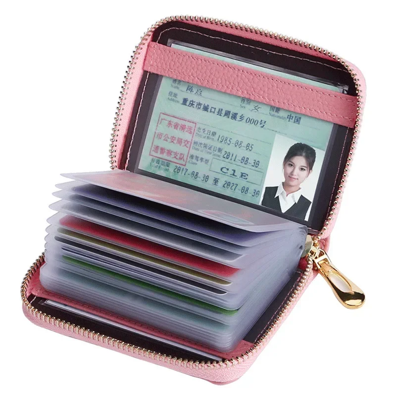 20 Slots Cards Holders PU Business Bank Credit Bus ID Card Holder Cover Coin Pouch Anti Demagnetization Wallets Bag Organizer