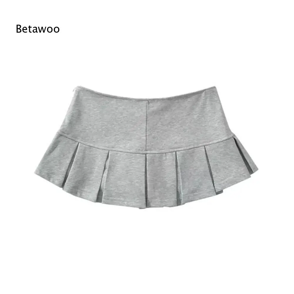 Preppy Style Gray Pleated Tennis Skort