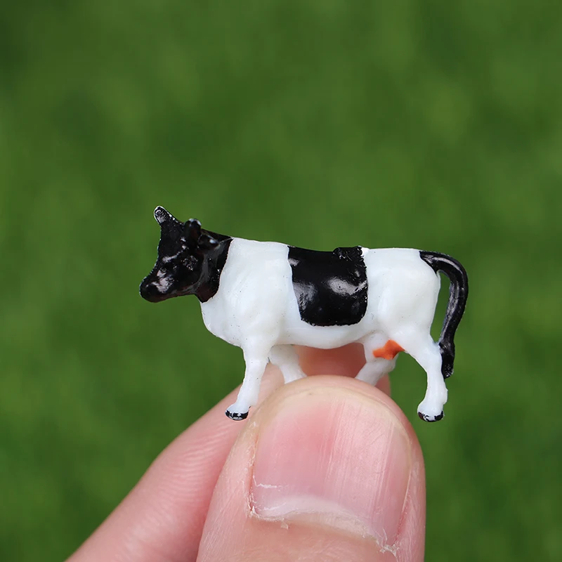 Atacado 10 pces 1:87 escala diy colorido vaca modelo de trem layout modelo de construção brinquedos por atacado crianças brinquedos educativos