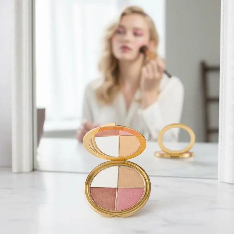 Highlighter Eyeshadow Blush Palette All In One Face Makeup Compact Multi Skin Tone Suitable for Outdoor and Work MakeupHot
