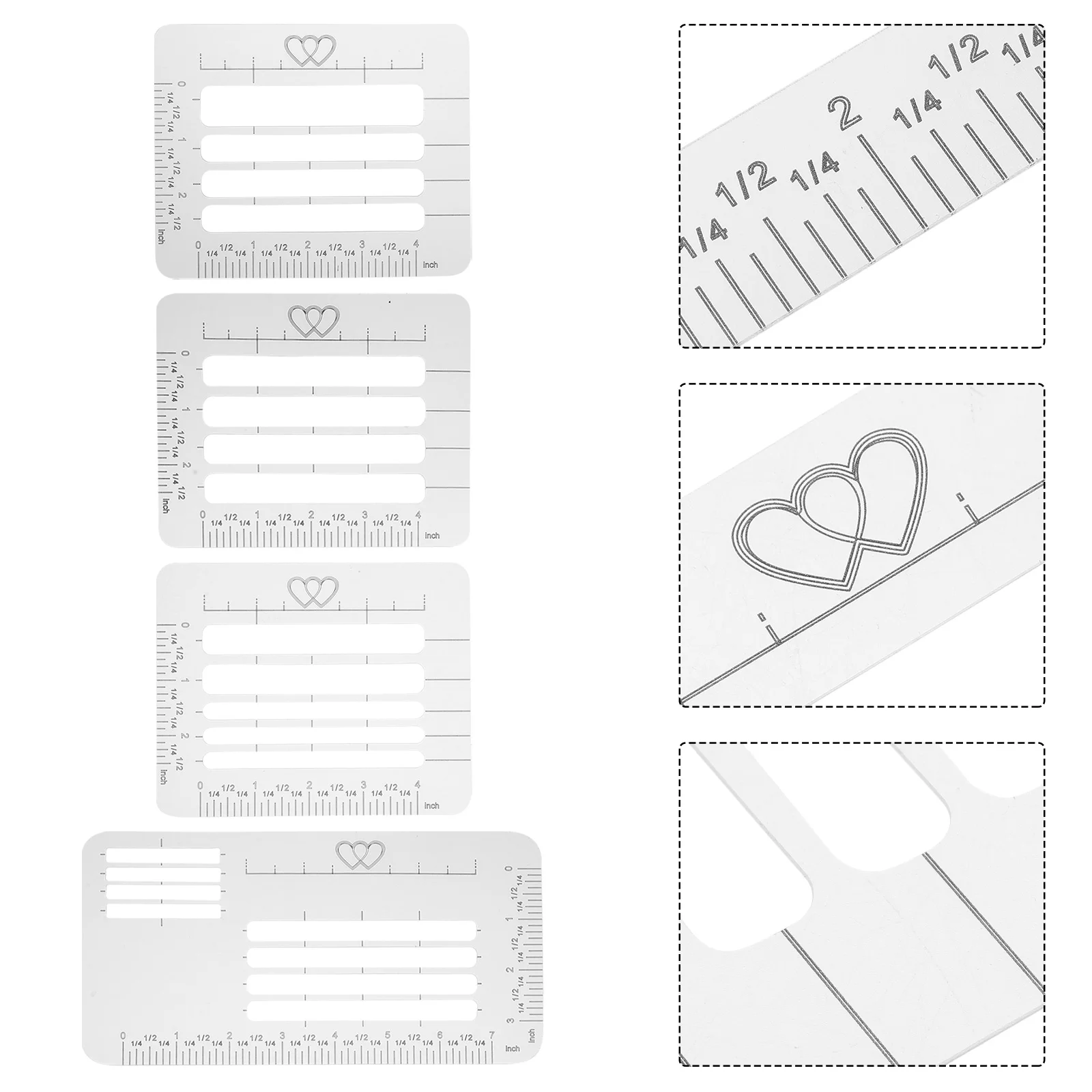 

4pcs 4 Style Envelope Addressing Guide Stencil Templates Fits Wide Range for Envelopes Sewing Thank You