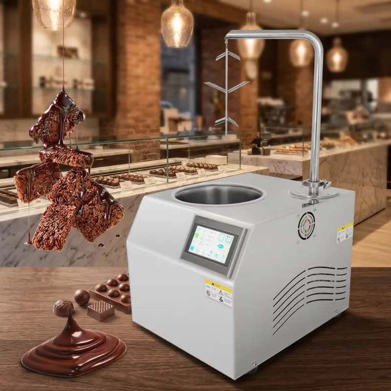 Automatic Commercial Chocolate Tempering & Drizzling Machine Stainless Steel Plug Powered High Productivity for Bakery Use