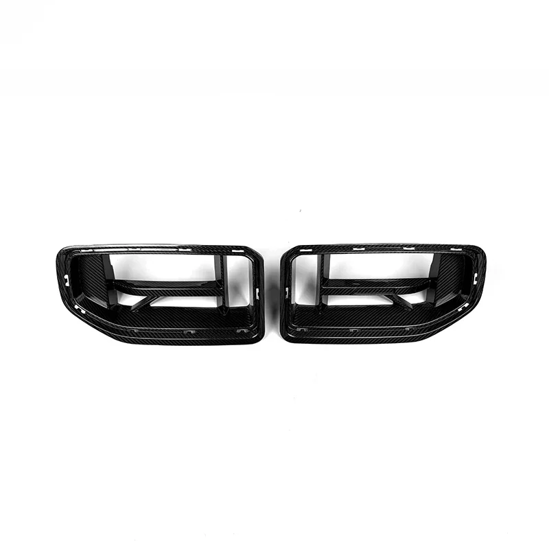 For BMW M2 G87 2024 + CS Style Dry Carbon Fiber Racing Grille Front Bumper Vent Cover Decorative Fog Light Mesh Grille Frame