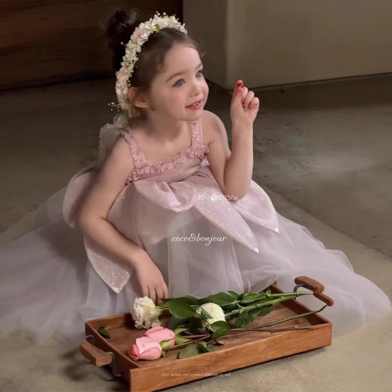 2026 New Girls' Tank Top Skirt Summer Children's Strap Skirt Baby Girls' Summer Dress Children's Princess Dress